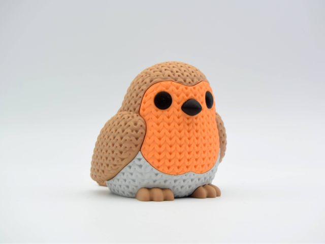Knitted Robin Bird — малинівка