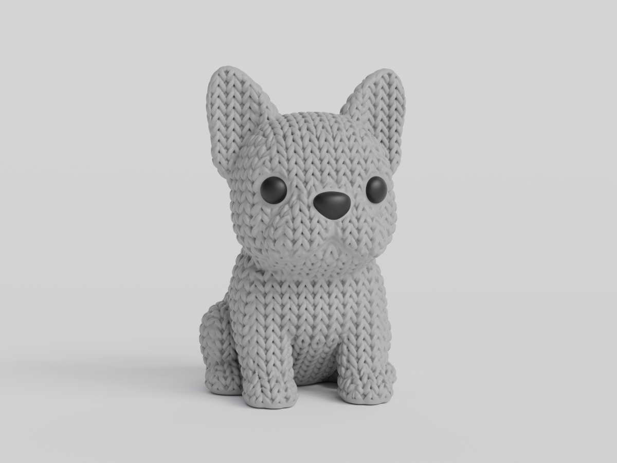 Knitted French Bulldog Dog — французький бульдог