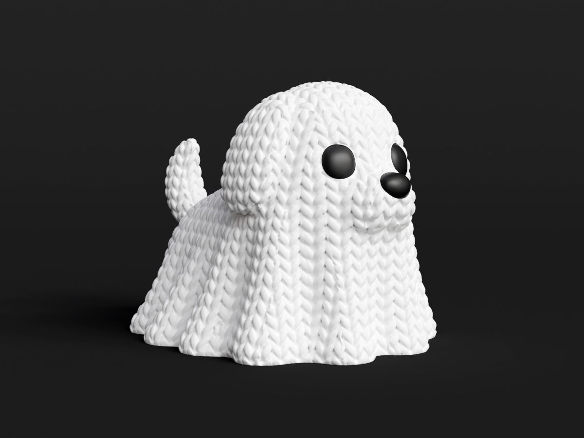 Knitted Halloween Dog Ghost — песик-привид