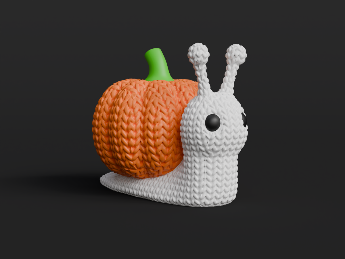 Knitted Halloween Pumpkin Snail — равлик-гарбуз