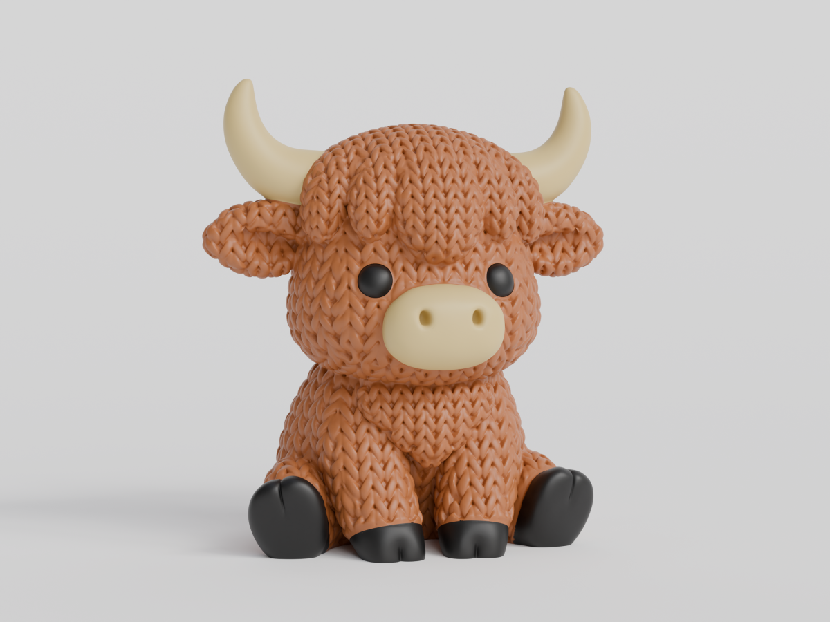 Knitted Highland Cow — шотландська корова