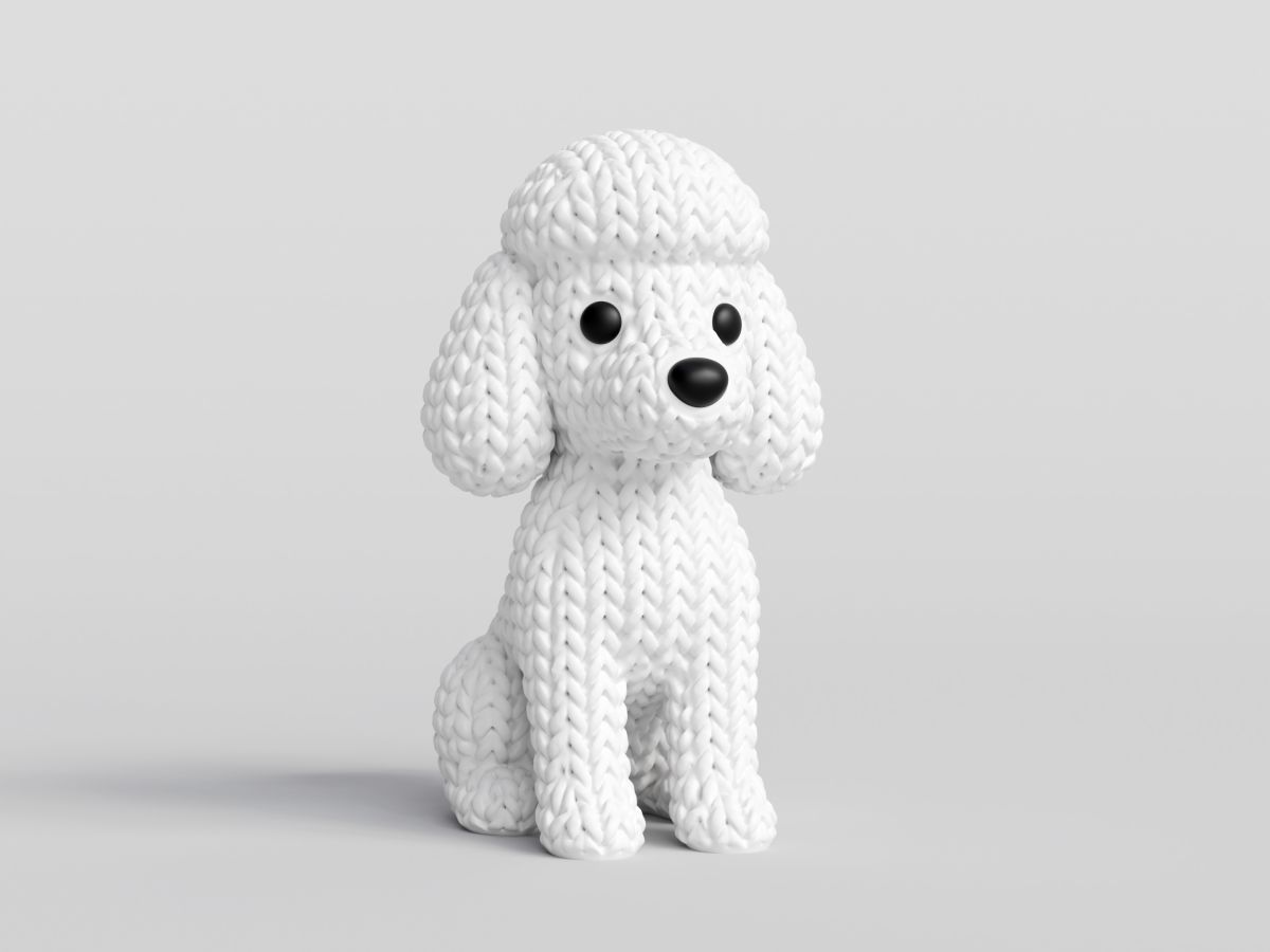 Knitted Poodle Dog — пудель