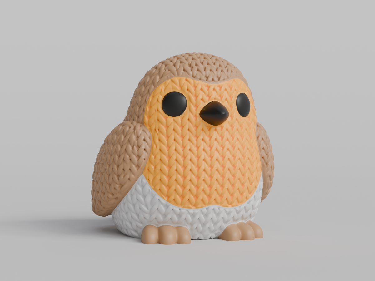 Knitted Robin Bird — малинівка