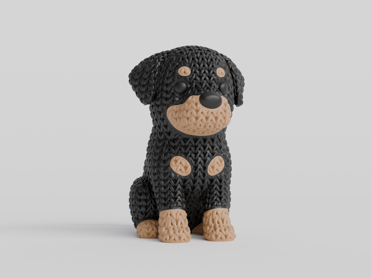 Knitted Rottweiler Dog — ротвейлер
