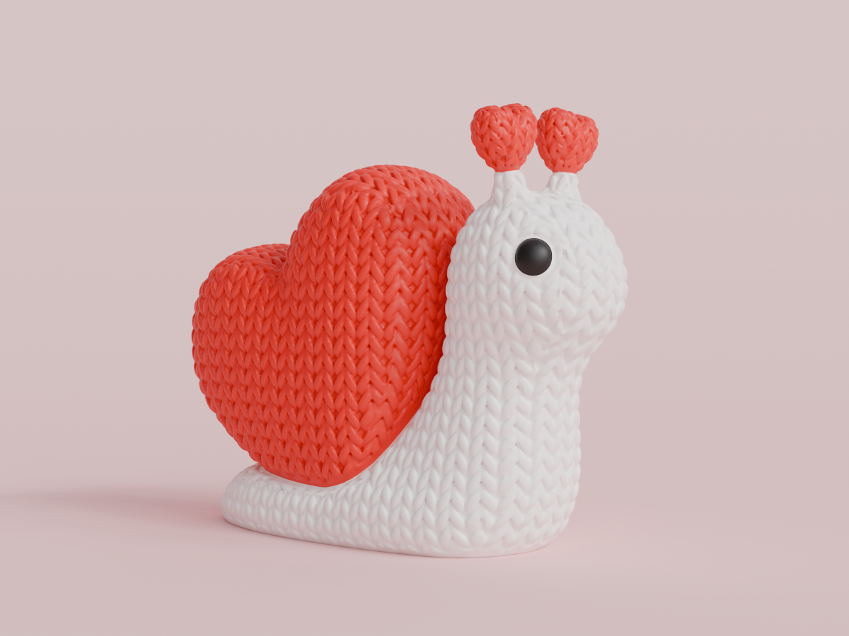 Knitted Valentine's Day Snail — валентинковий равлик