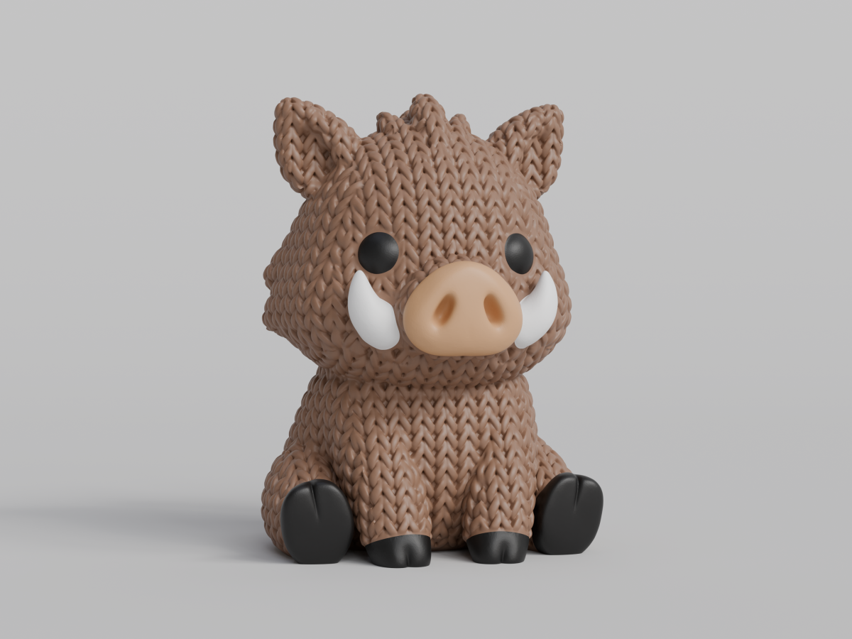 Knitted Wild Boar — дикий кабан